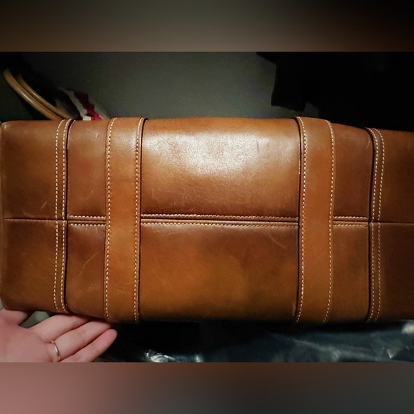 Vintage Coach soho shoulder bag Brown Leather Tote Bag message bag - Picture 17 of 17